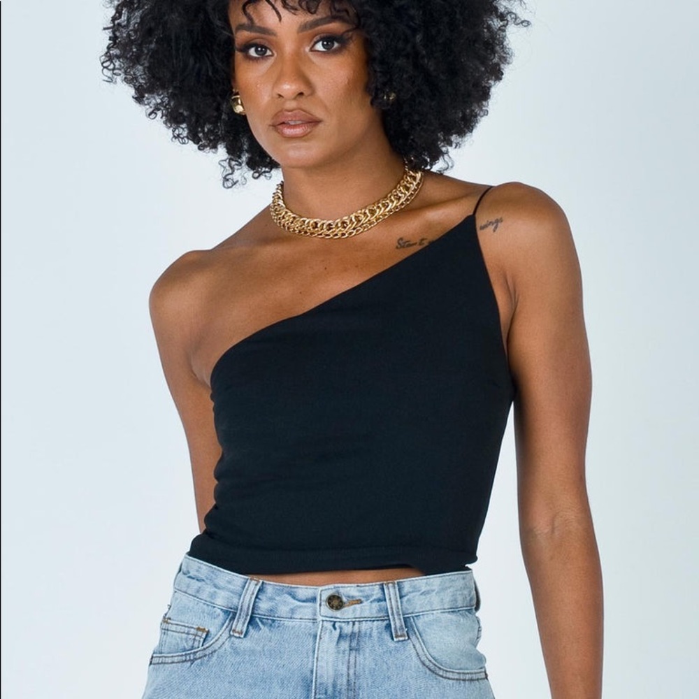 Princess Polly Zoha One Shoulder Top in Black